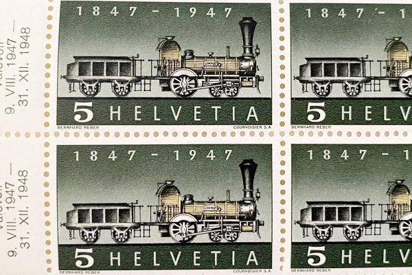 Helvetia, 1947, 100 Jahre Eisenbahn